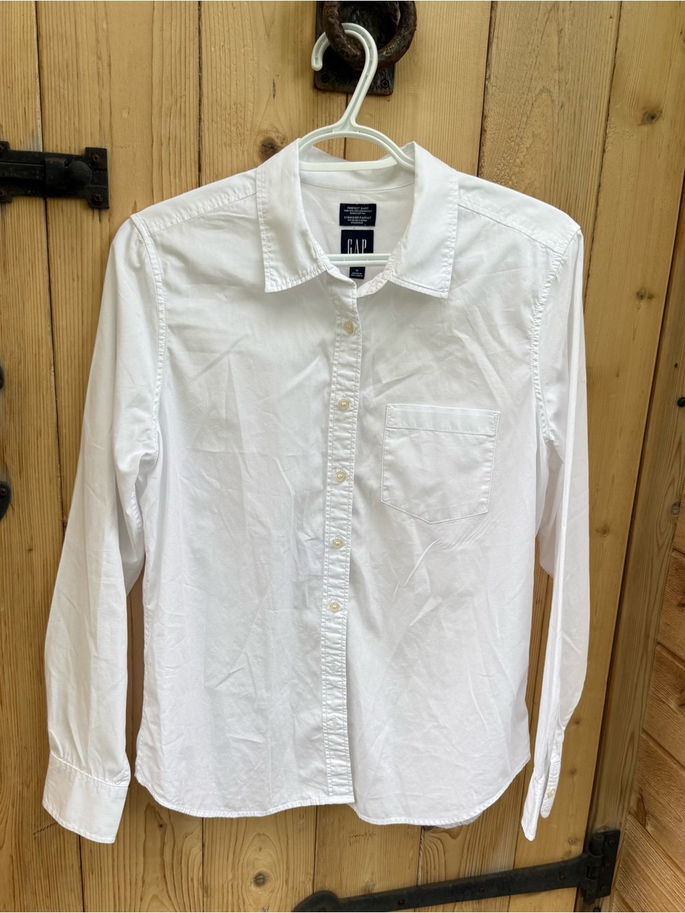 GAP White Long-Sleeve Button-Down Shirt Cotton Size Women’s Medium